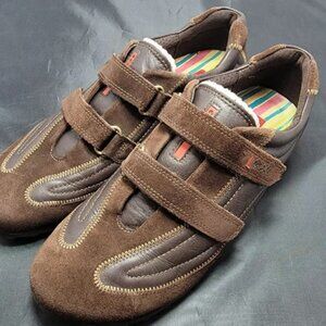 Ecco Jump 2 Strap Oxford Loafer W US 9.5 EUR 40 Brown Leather/Suede Hook Loop